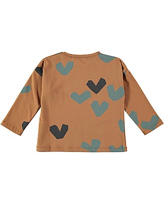 BabyClic T-Shirt Maniche Lunghe - Grandi Cuori - 100% Cotone Bio Maglie Manica Lunga