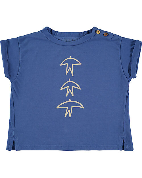 BabyClic T-Shirt Mezze Maniche - 3 Birds Klein - Jersey Di Cotone Bio T-shirt