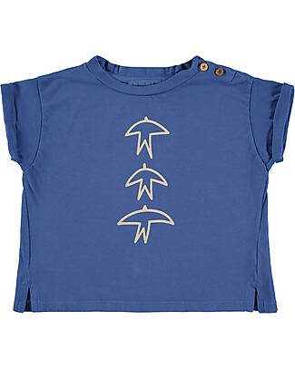BabyClic T-Shirt Mezze Maniche - 3 Birds Klein - Jersey Di Cotone Bio T-shirt