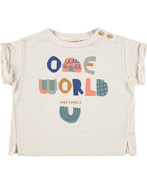 BabyClic T-Shirt Mezze Maniche - One World - Jersey Di Cotone Bio T-shirt