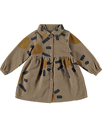 BabyClic Vestito Maniche Lunghe a Coste - Big Sun - 100% Velluto di Cotone Bio Vestiti_