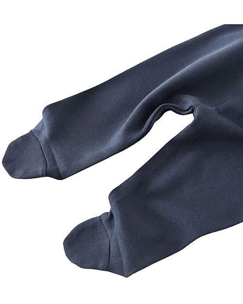 Babycosy Pantalone con Piedini - Blu Scuro - 100% Cotone Bio GOTS Pantaloni Lunghi