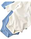Babycosy Set 2 Body Manica Lunga - Ecru e Blu - 100% Cotone Bio GOTS Body Manica Lunga