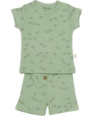 Babycosy Set Pantaloncino e Maglietta Modal - Verde - Certificato GOTS Completi e Set