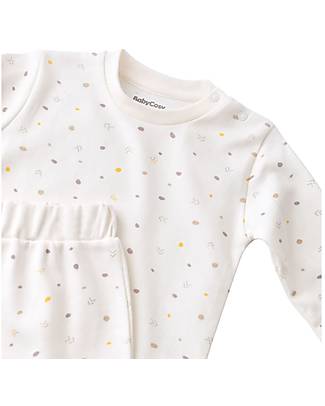 Babycosy Set Pantalone e Maglietta Manica Lunga - Ecru - 100% Cotone Bio GOTS Completi e Set