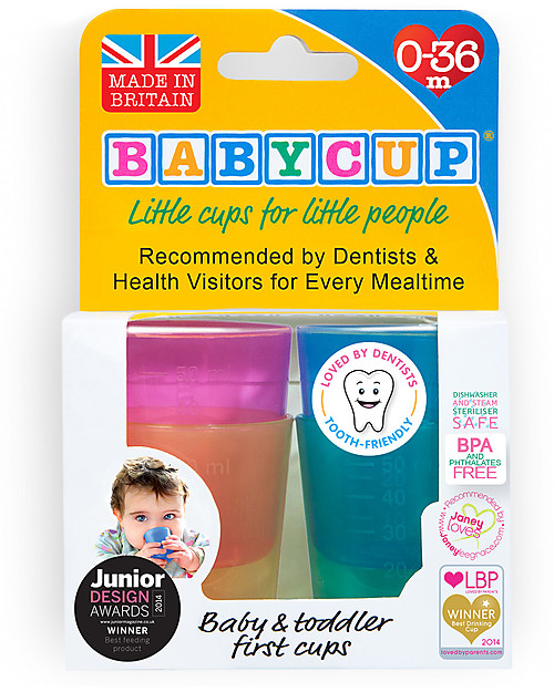 Babycup Prima Tazza Bimbi 0-36 mesi - Set 4 Pezzi Multicolore - Premiato da Ostetriche e Dentisti Tazze