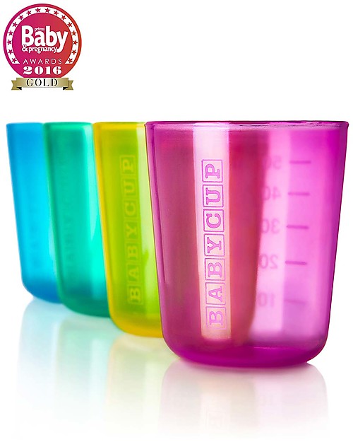 Babycup Prima Tazza Bimbi 0-36 mesi - Set 4 Pezzi Multicolore - Premiato da Ostetriche e Dentisti Tazze