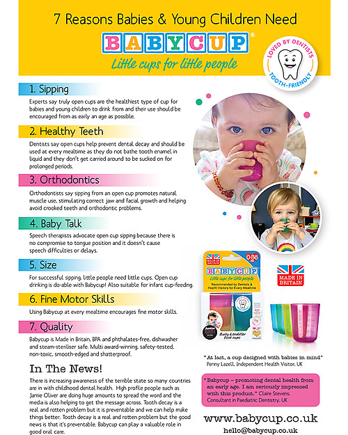 Babycup Prima Tazza Bimbi 0-36 mesi - Set 4 Pezzi Multicolore - Premiato da Ostetriche e Dentisti Tazze