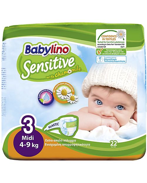 Babylino Pannolini Babylino Sensitive - L'unico certificato Oeko-Tex 100 - Super Assorbenti! Pannolini Eco