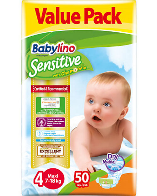 Babylino Pannolini Babylino Sensitive Value Pack - L'unico certificato Oeko-Tex 100 - Super Assorbenti e Ultra Sottili! Pannolini Eco