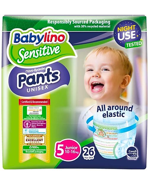 Babylino Pannolini Mutandina Babylino Sensitive con Tecnologia 360° di Elasticità - Certificato Oeko-Tex 100! Pannolini Eco
