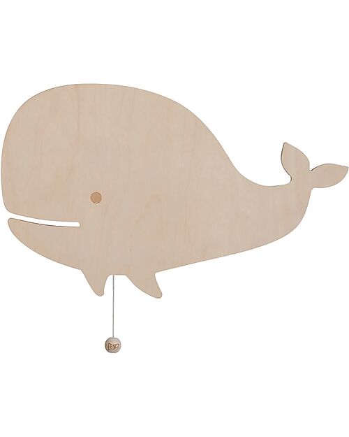 Baby's Only Lampada da Parete in Legno - Whale Wonder - Marrone Lampade da Parete