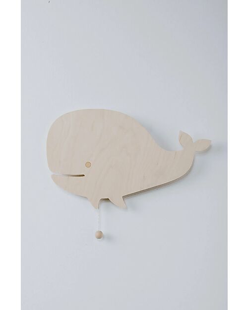 Baby's Only Lampada da Parete in Legno - Whale Wonder - Marrone Lampade da Parete