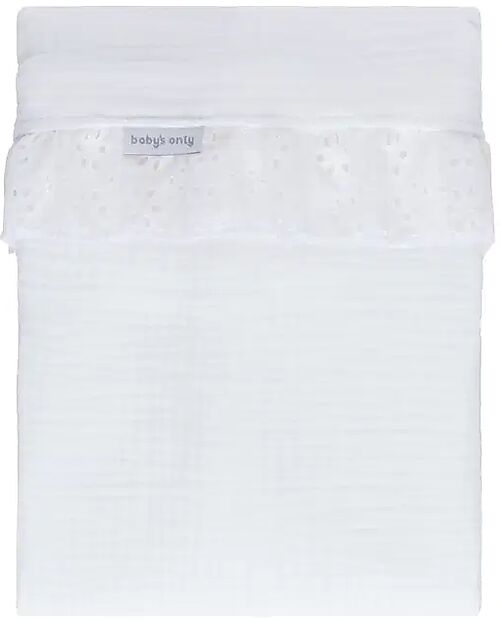 Baby's Only Lenzuolo per Culla Calm con Volant - Bianco - 80x100 cm - 100% Cotone Biancheria Culla