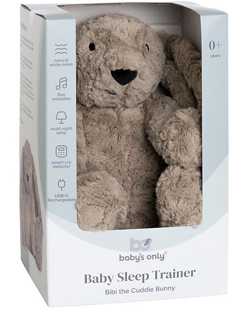 Baby's Only Peluche Coniglietto Bibi con Suoni Bianchi, Ninne Nanne e Luce Notturna - Sabbia - con Rilevamento del Pianto - Dalla nascita Peluche
