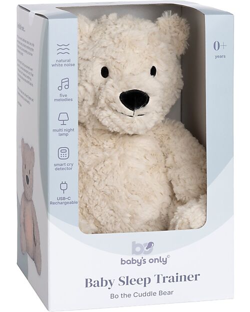 Baby's Only Peluche Orsetto Bo con Suoni Bianchi, Ninne Nanne e Luce Notturna - Sabbia - con Rilevamento del Pianto - +o mesi Peluche