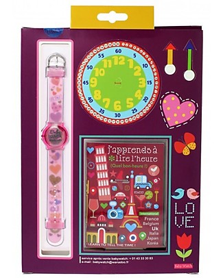 BabyWatch Orologio Pedagogico Zap Time - Love Love - Per Imparare a Leggere l'Ora - Perfetto da i 6 Anni! Orologi Pedagogici