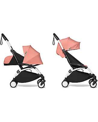 Babyzen Duo YOYO² - Telaio Bianco, Rivestimento Ginger 0+ e 6+ Sistemi Combinabili per Trio