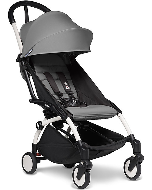 Babyzen Duo YOYO² - Telaio Bianco, Rivestimento Grigio 0+ e 6+ Passeggini Trio e Duo