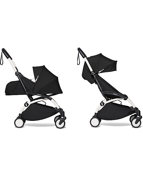 Babyzen Duo YOYO² - Telaio Bianco, Rivestimento Nero 0+ e 6+ Passeggini Trio e Duo