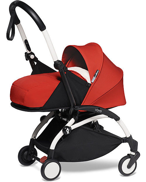 Babyzen Duo YOYO² - Telaio Bianco, Rivestimento Rosso 0+ e 6+ Passeggini Trio e Duo