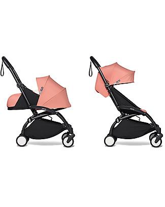 Babyzen Duo YOYO² - Telaio Nero, Rivestimento Ginger 0+ e 6+ Sistemi Combinabili per Trio