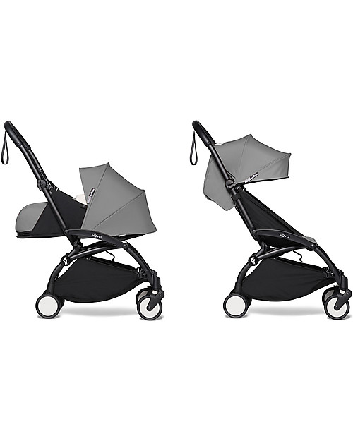 Babyzen Duo YOYO² - Telaio Nero, Rivestimento Grigio 0+ e 6+ Passeggini Trio e Duo