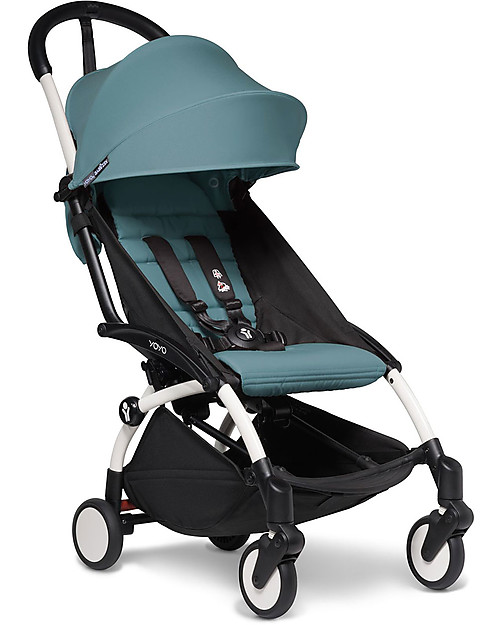 Babyzen Trio YOYO² - Telaio Bianco, Rivestimento Acqua 0+ e 6+, Seggiolino Auto 0+ Izi Go Passeggini Trio e Duo