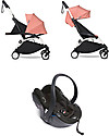 Babyzen Trio YOYO² - Telaio Bianco, Rivestimento Ginger 0+ e 6+, Seggiolino Auto 0+ Izi Go Passeggini Trio e Duo