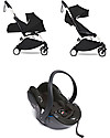 Babyzen Trio YOYO² - Telaio Bianco, Rivestimento Nero 0+ e 6+, Seggiolino Auto 0+ Izi Go Passeggini Trio e Duo