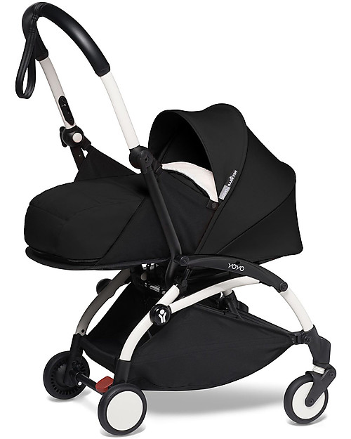 Babyzen Trio YOYO² - Telaio Bianco, Rivestimento Nero 0+ e 6+, Seggiolino Auto 0+ Izi Go Passeggini Trio e Duo