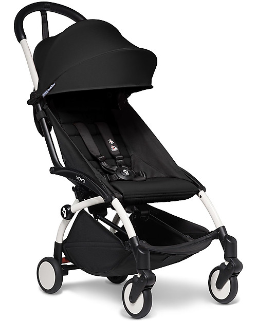 Babyzen Trio YOYO² - Telaio Bianco, Rivestimento Nero 0+ e 6+, Seggiolino Auto 0+ Izi Go Passeggini Trio e Duo