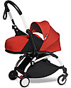 Babyzen Trio YOYO² - Telaio Bianco, Rivestimento Rosso 0+ e 6+, Seggiolino Auto 0+ Izi Go Passeggini Trio e Duo