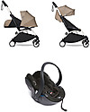 Babyzen Trio YOYO² - Telaio Bianco, Rivestimento Tortora 0+ e 6+, Seggiolino Auto 0+ Izi Go Passeggini Trio e Duo