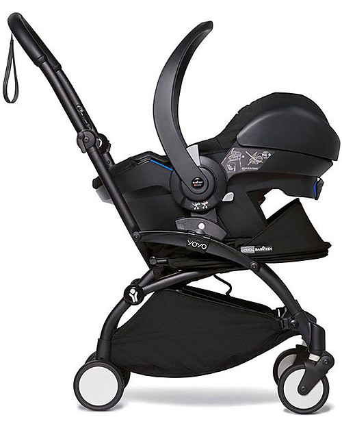 Babyzen Trio YOYO² - Telaio Nero, Rivestimento Nero 0+ e 6+, Seggiolino Auto 0+ Izi Go Passeggini Trio e Duo