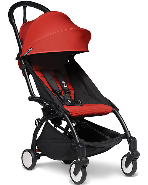 Babyzen Trio YOYO² - Telaio Nero, Rivestimento Rosso 0+ e 6+, Seggiolino Auto 0+ Izi Go Passeggini Trio e Duo