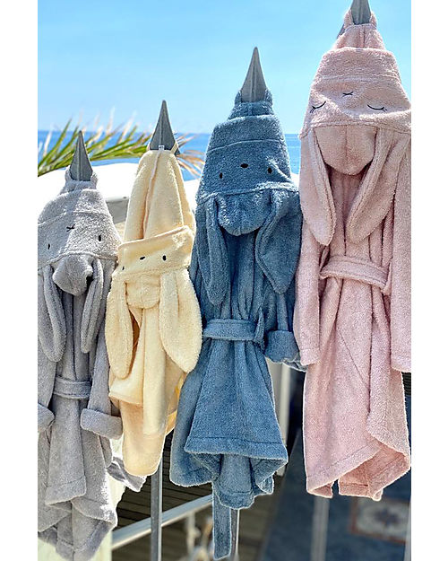 Bamboom Accappatoio con Orecchie - Grigio -  Spugna di Bambù Accappatoi e Asciugamani