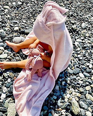 Bamboom Asciugamano con Cappuccio Neonato XL 100x100 cm - Rosa - Bambù Accappatoi e Asciugamani