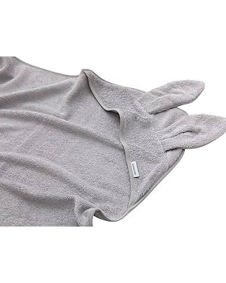 Bamboom Asciugamano con Orecchie + Guanto - Grigio - Bambù Accappatoi e Asciugamani