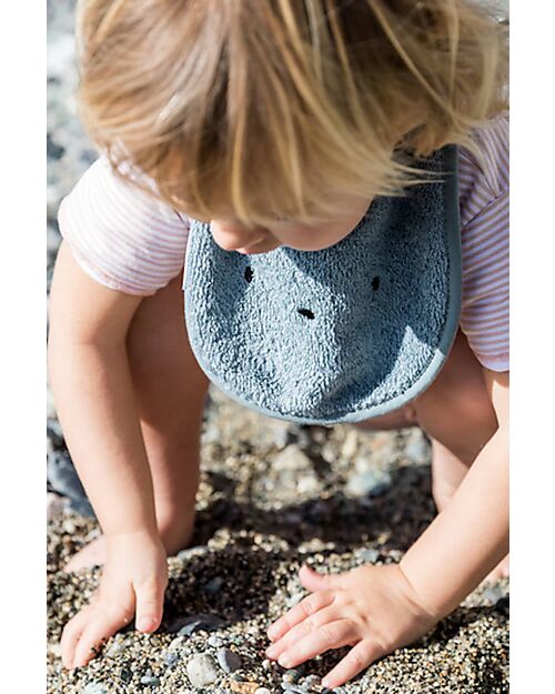 Bamboom Bavaglino in Spugna - Blu - Chiusura con Clip Bavagli Classici