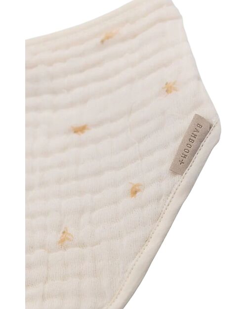 Bamboom Bavaglio Bandana - Olives Neutral - Bambù e Cotone Bio Bavagli a Bandana