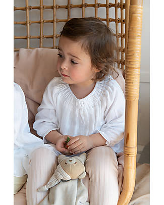 Bamboom Blusa con Collo Ricciato - Bianco - Fibra di Bambù Traspirante Morbida e delicata! Bluse