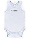 Bamboom Body Canottiera - Azzurro - con Logo - Bambù Bio Elasticizzato Body Manica Corta