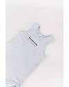 Bamboom Body Canottiera - Azzurro - con Logo - Bambù Bio Elasticizzato Body Manica Corta