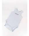 Bamboom Body Canottiera - Azzurro - con Logo - Bambù Bio Elasticizzato Body Manica Corta