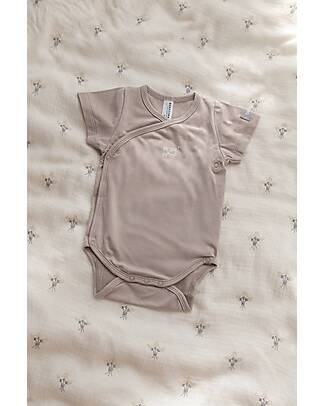 Bamboom Body Maniche Corte - Sabbia - Bambù Bio Elasticizzato Body Manica Corta