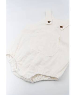Bamboom Body Pagliaccetto - Bianco - Bambù e Cotone Organico Salopette