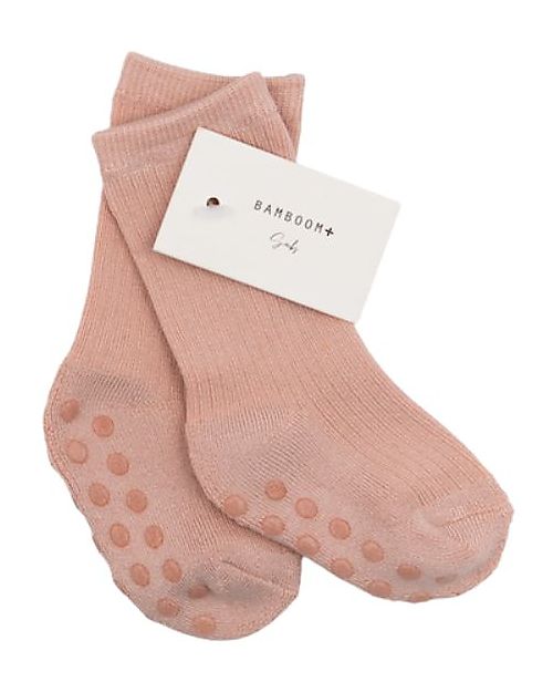 Bamboom Calzini a Coste Antiscivolo - Rosa - Bambù Calzini Antiscivolo