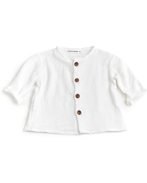 Bamboom Camicia Manica 3/4 con Bottoni - Bianco - Fibra di Bambù Traspirante Morbida e delicata! Camicie_