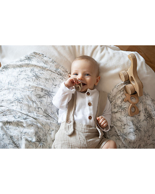 Bamboom Camicia Manica 3/4 con Bottoni - Bianco - Fibra di Bambù Traspirante Morbida e delicata! Camicie_